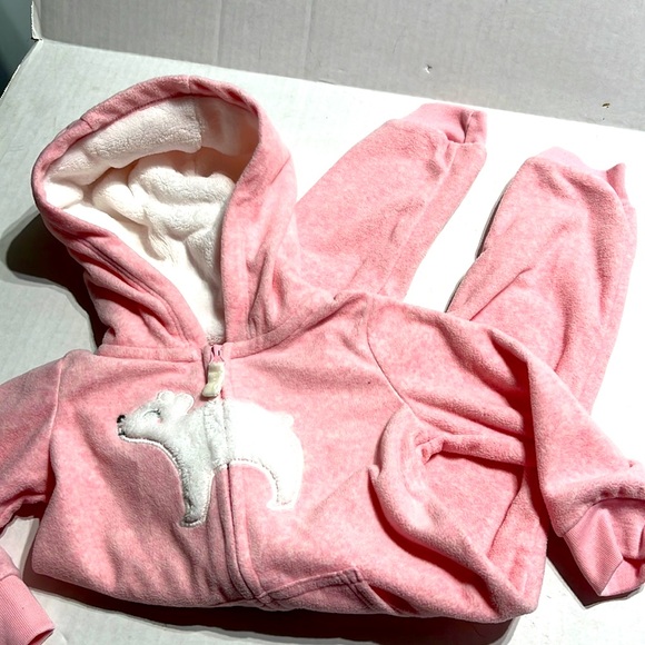 Carter’s super soft velour hooded warm-weather onesie 12m - Picture 1 of 8